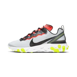 Nike React Element 55 Pure Platinum Bright Crimson Volt “Pure Platinum / Dark Grey / Bright Crimson / Black” (BV1507-003)
