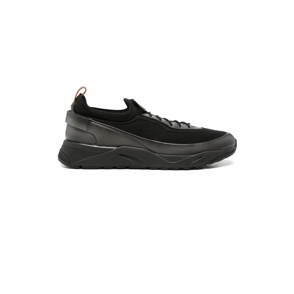 Santoni Panelled Low-top “Black” (MBIO22262NERT NUCG62)