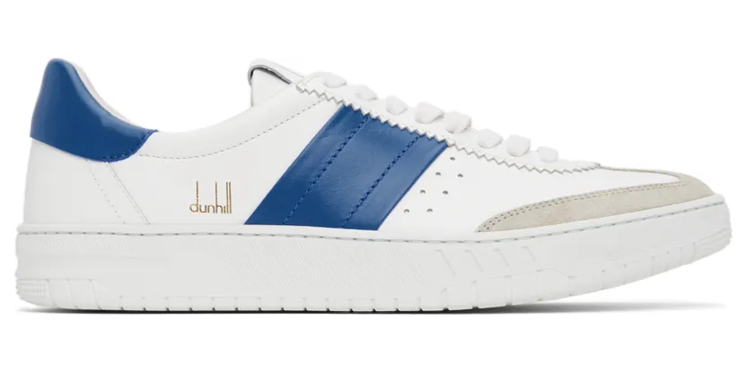 Dunhill White & Blue Court Legacy Sneakers (DU22R1340D3122)