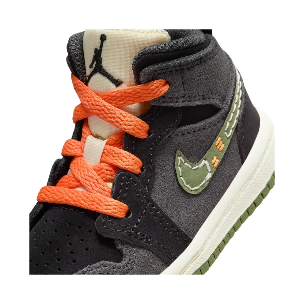Jordan 1 Mid SE Craft Anthracite Black Bright Mandarin Sky J Light Olive (FD9093-003)