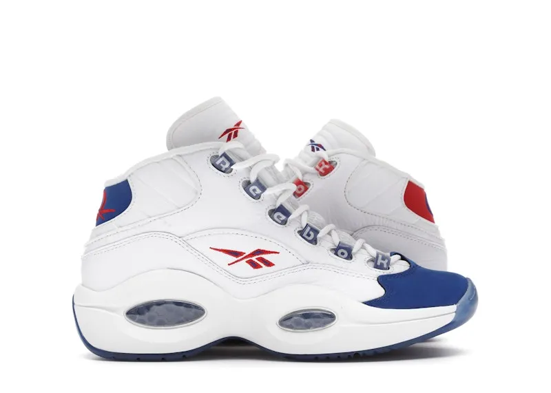 Reebok Question Mid Double Cross (GS) White/Collegiate Royal-Primal Red (Other Brands Other)