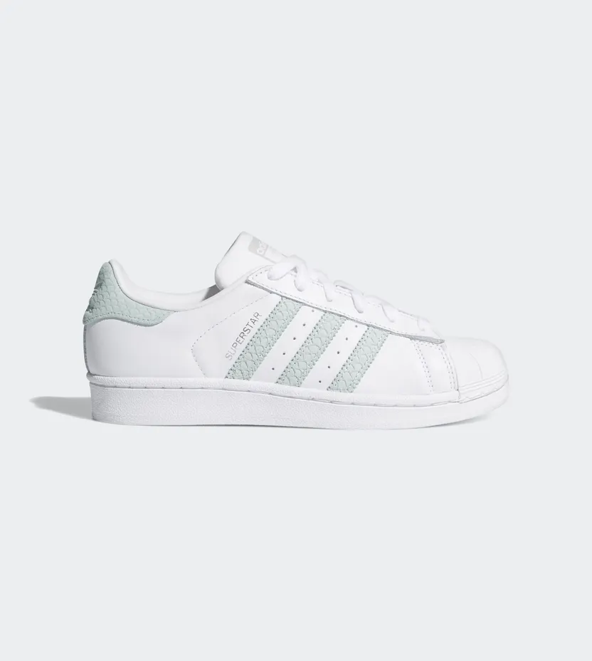 adidas Superstar White Ash Green (W) (B41509)