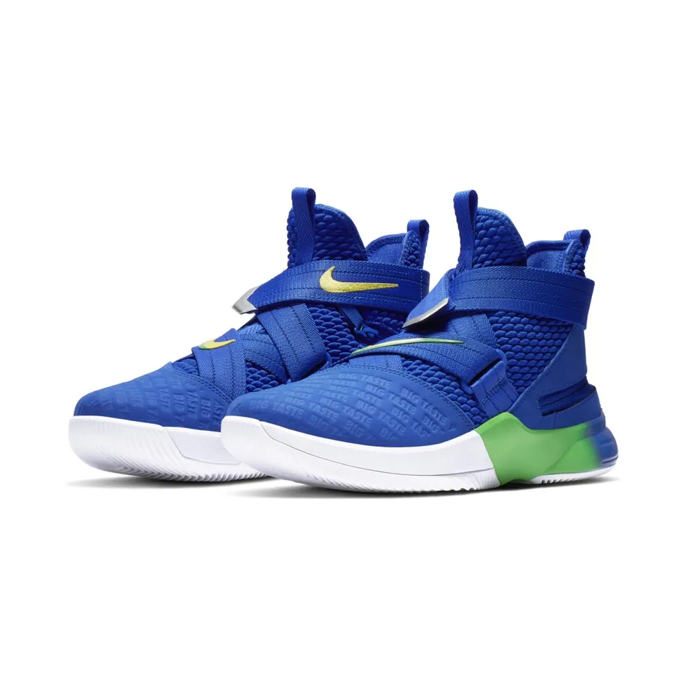 LeBron Soldier 12 Flyease “Hyper Royal / Sonic Yellow” (AV3812-400)