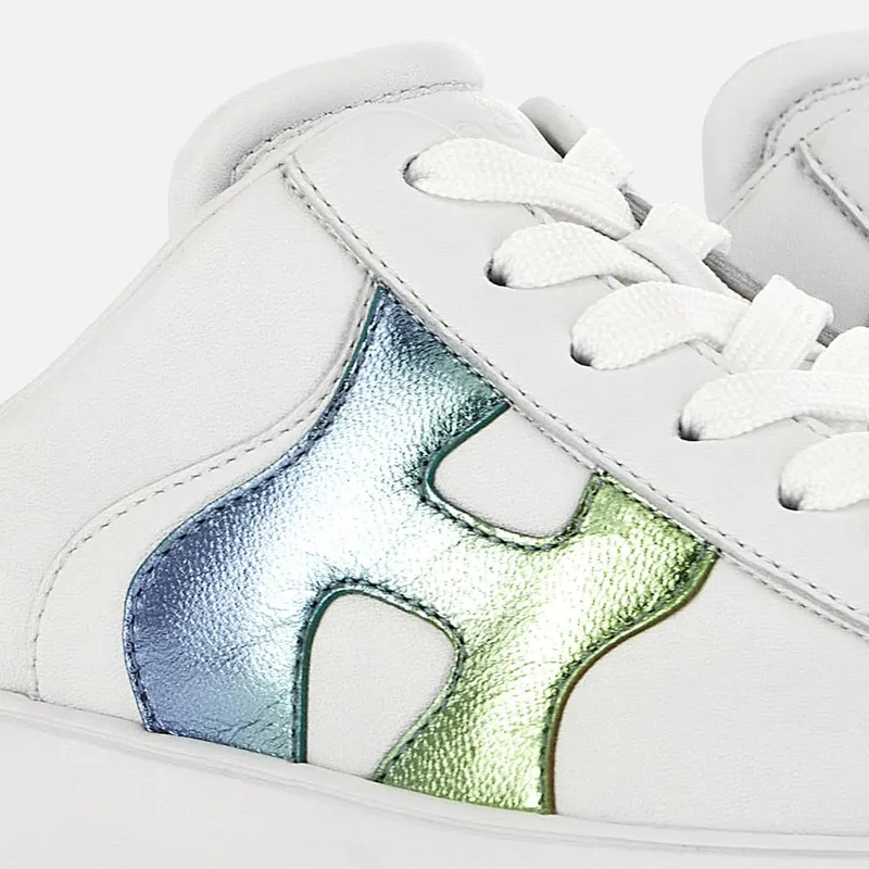 Hogan Rebel – Mules White Blue Green (HXW5640EG82N9V0VA3) (4)