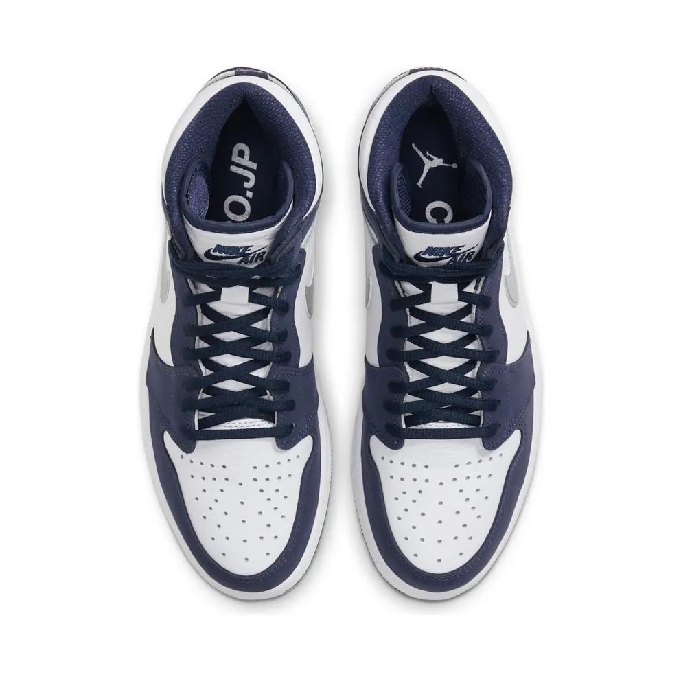 Jordan 1 Retro High COJP Midnight Navy (2020) White/Metallic Silver-Midnight Navy (DC1788-100)