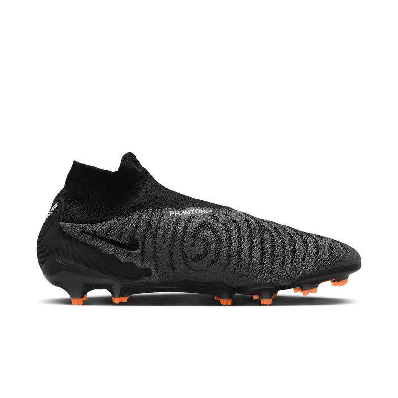 Nike Gripknit Phantom GX Elite Dynamic Fit FG Black Dark Smoke Grey Total Orange (DC9969-010)