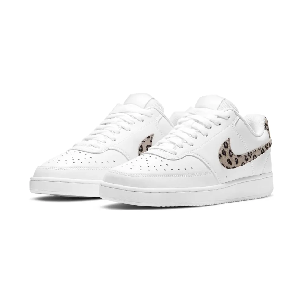 Nike Court Vision Low Leopard Swoosh White (W) (DD9665-100)
