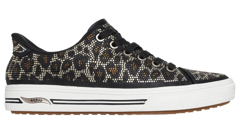 Skechers Slip-ins: Arch Fit Arcade – Dazzle You Sneaker Zwart/Luipaard