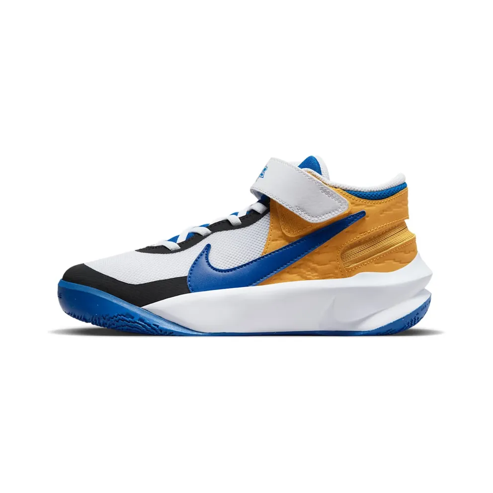 Nike Team Hustle D 10 FlyEase White Yellow Ochre Game Royal (DZ2760-141)