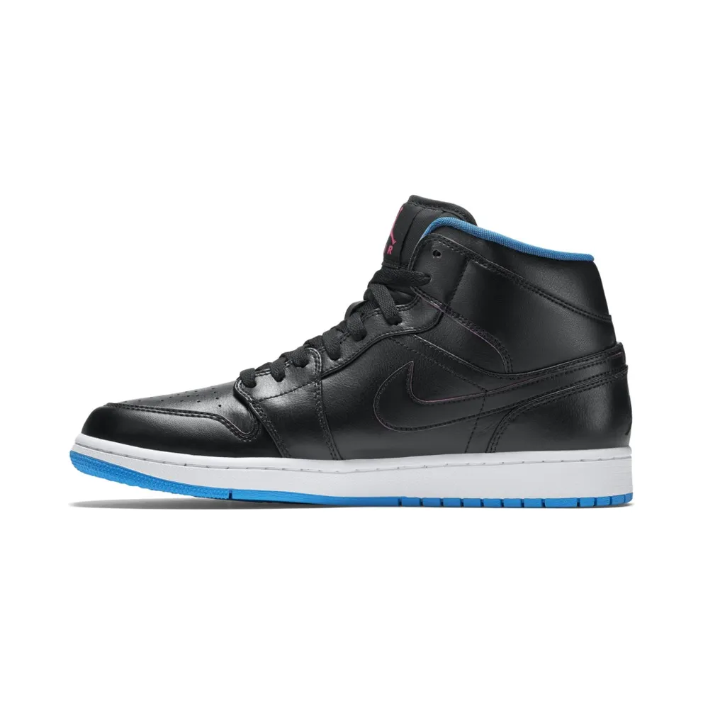 Jordan 1 Retro Mid Radio Raheem Black/Fire Pink-Photo Blue (554724-029)