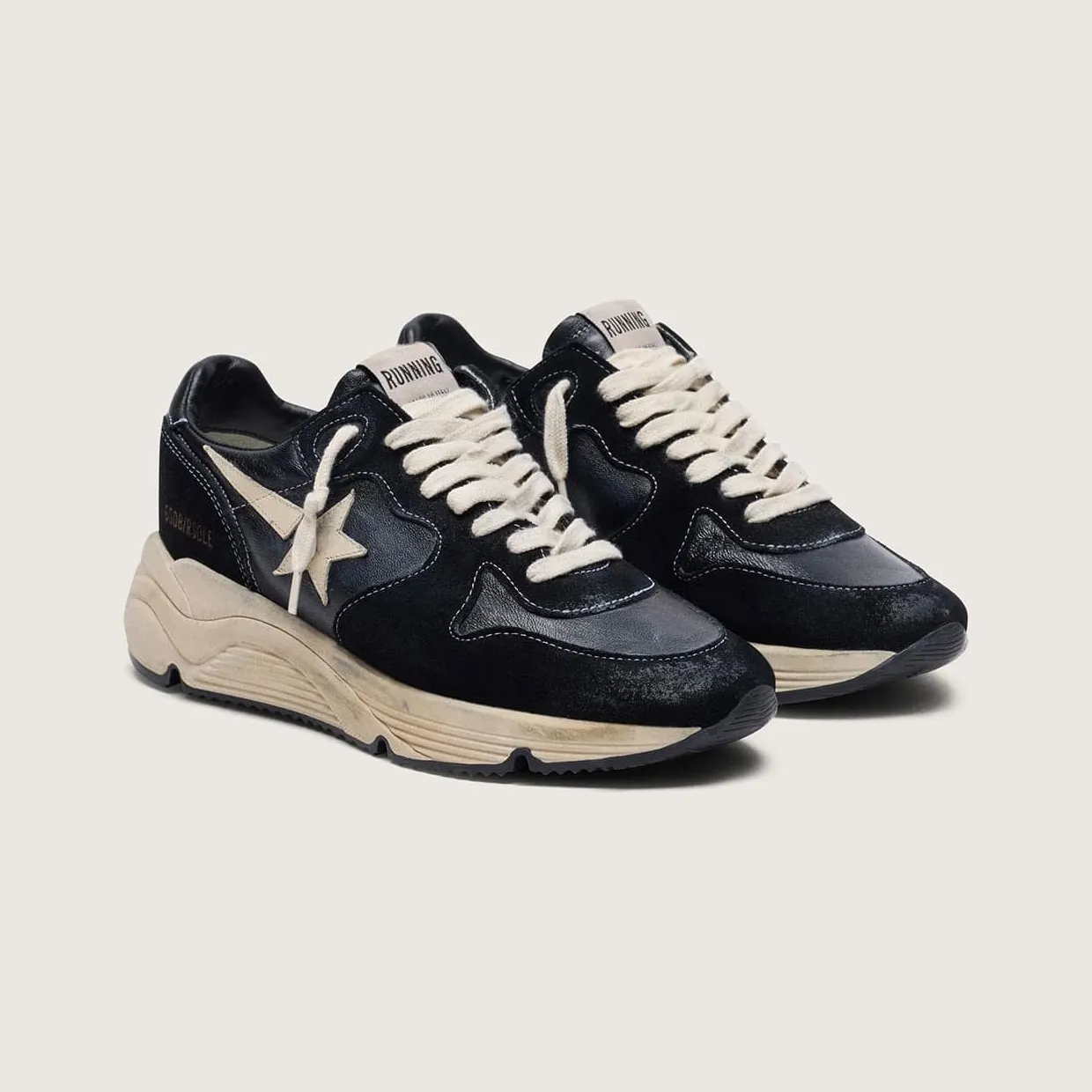 Golden Goose Running Sole In Black Nappa And Suede (GWF00126.F003775.90352) (2)