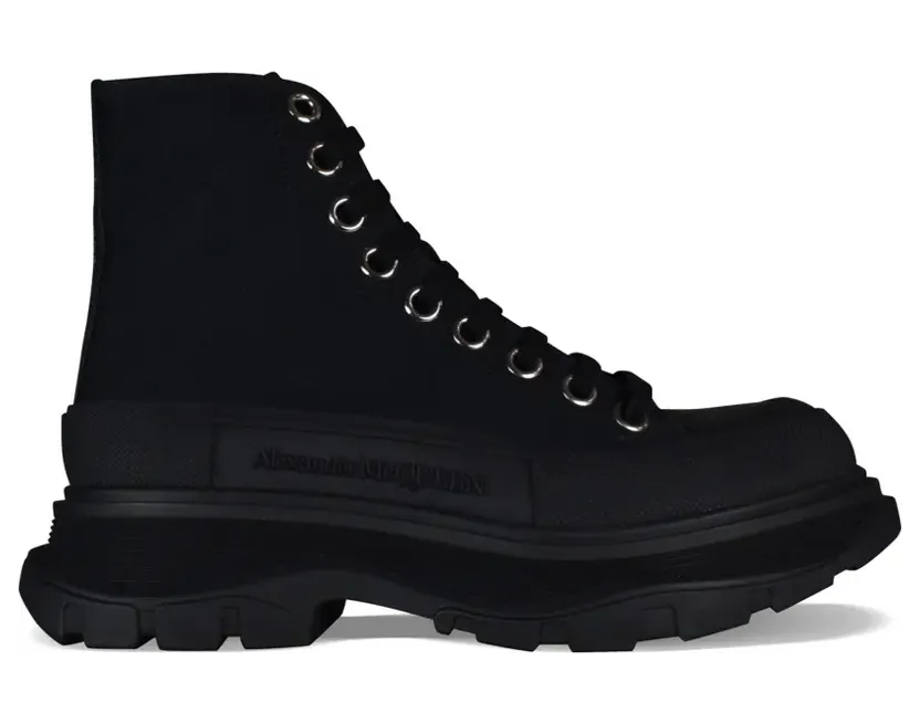 Alexander McQueen Tread Slick Lace Up Boot Black (W) (611706W4MV21000)