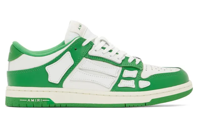 AMIRI Green and White Skel Top Low Sneakers (MFS003-344)
