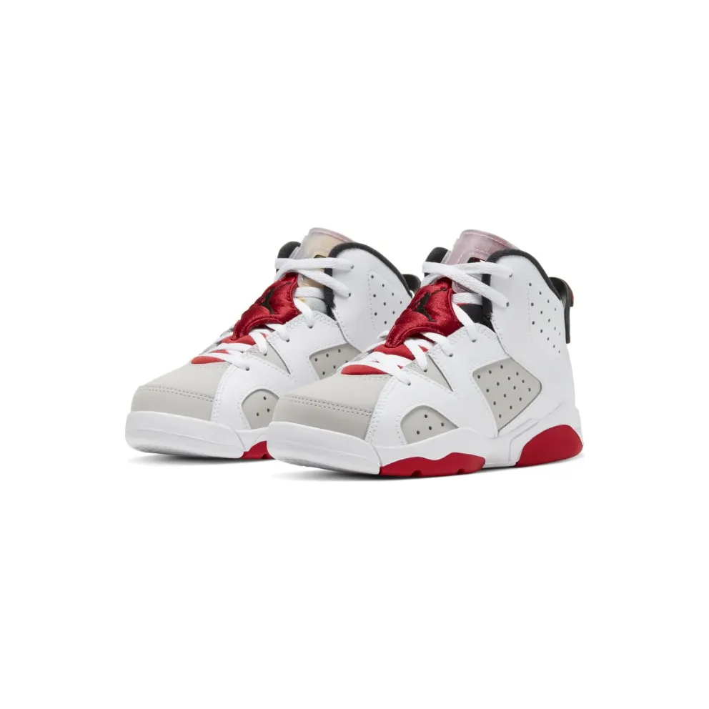 Jordan 6 Retro Hare (PS) Neutral Grey/White-True Red-Black (384666-062)