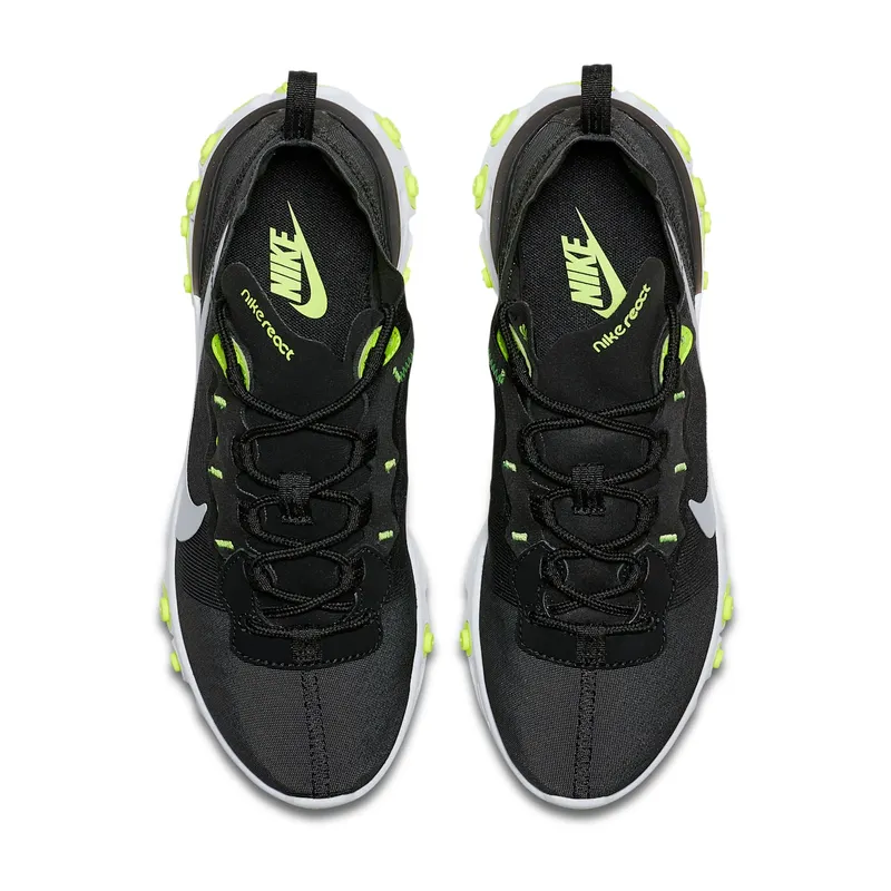 Nike React Element 55 Black Volt Cool Grey (W) Black/Wolf Grey-Volt-Cool Grey-White (BQ2728-001)