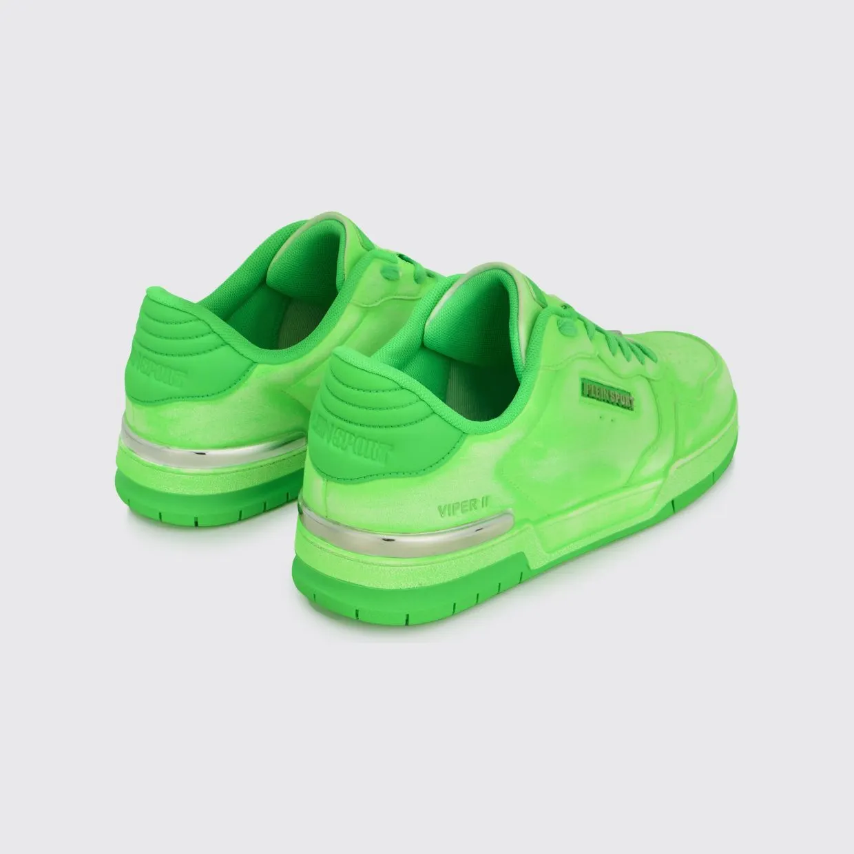 Plein Sport Viper II Used Leather Sneakers Green (SAFSUSC0841SLE004N27) (2)