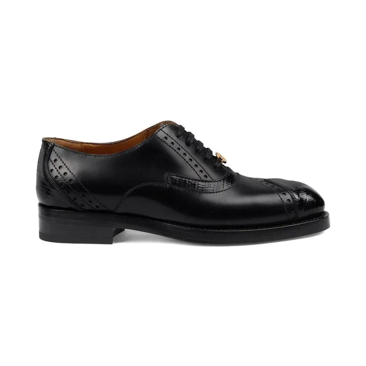 Gucci Leather Lace-up Shoes Black (750567 AACD2 1000)