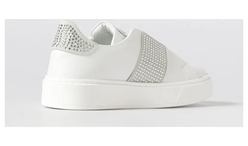 Philipp plein Leather Sneakers with Rhinestones White (832251) (2)