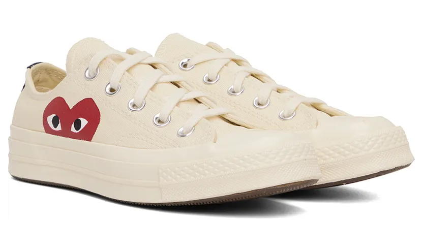 Comme des Garçons Play Off-White Converse Edition Half Heart Chuck 70 Low Sneakers (K111) (4)