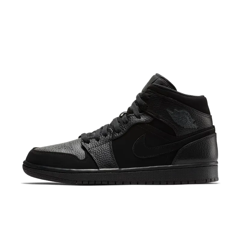 Jordan 1 Mid Black Dark Smoke Grey Black/Dark Smoke Grey-Black (554724-064)