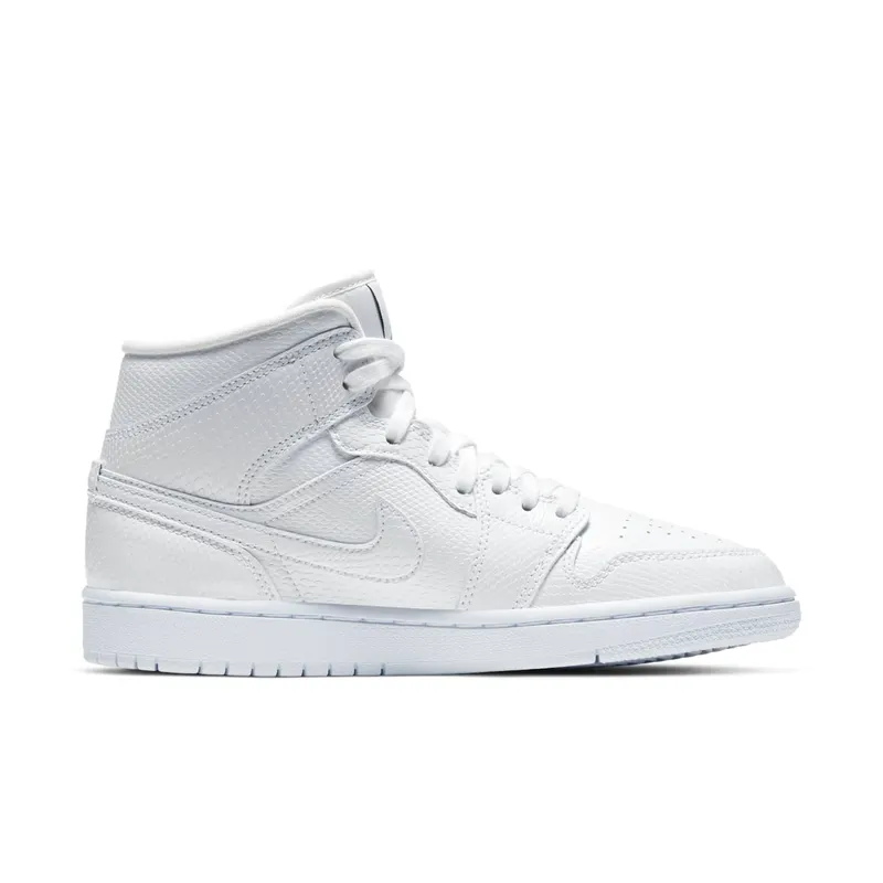 Jordan 1 Mid White Snakeskin (W) White/White-White (BQ6472-110)