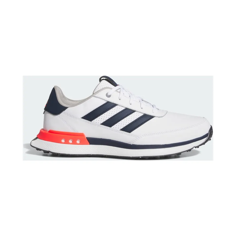adidas S2G 24 Leather Spikeless Golf Cloud White Collegiate Navy Lucid Red (IH8523)