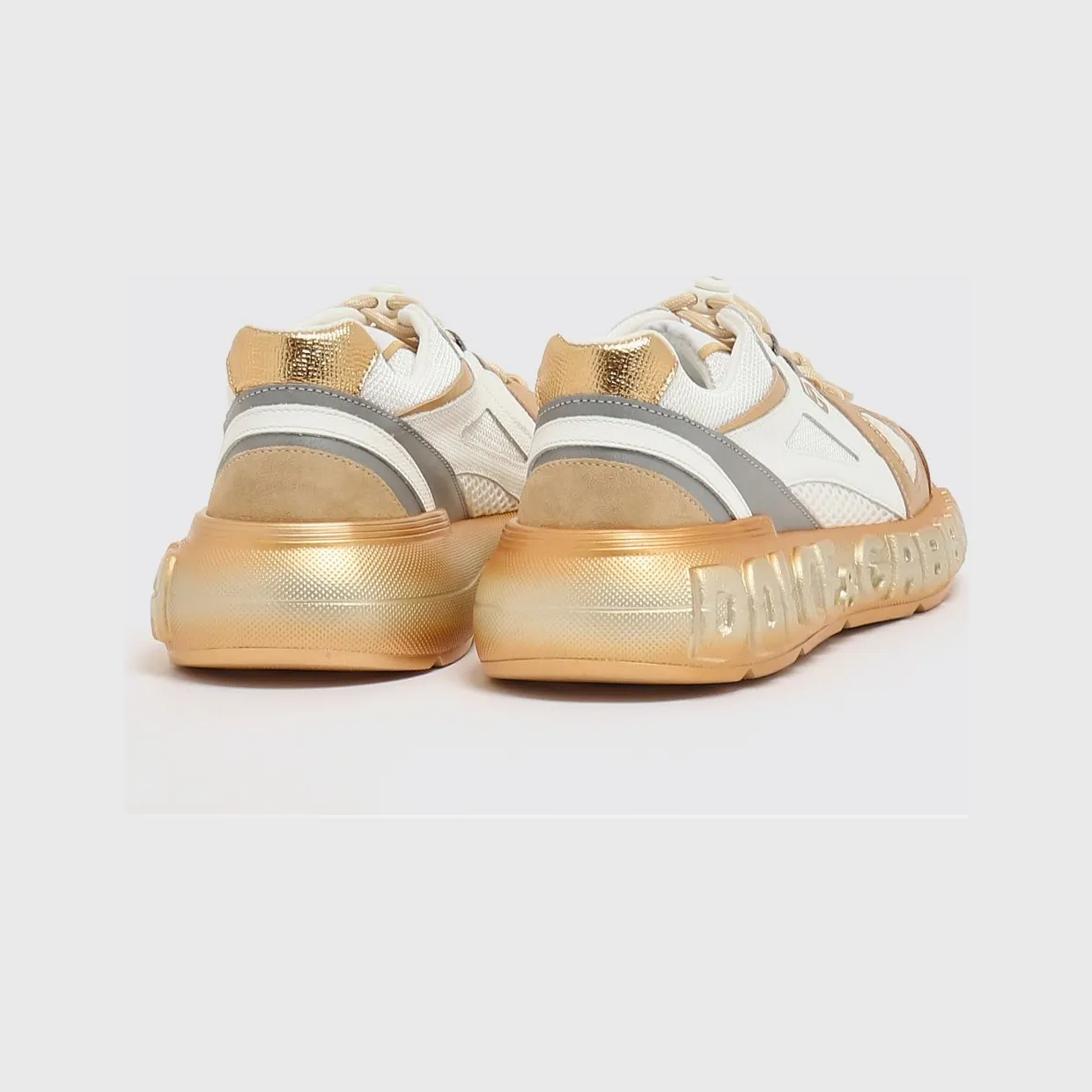 Dolce & Gabbana Laminated Leather And Mesh Sneakers White (D11371AX07589662) (2)