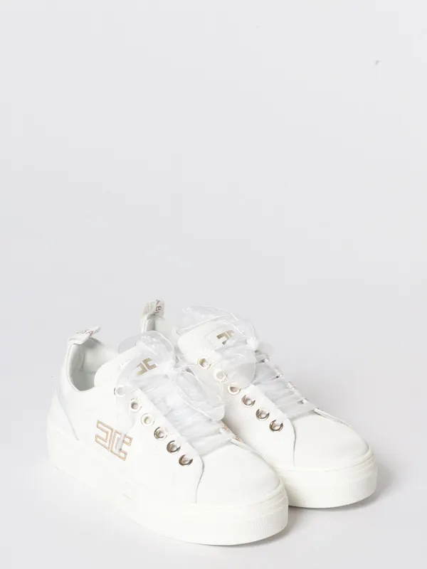 Elisabetta Franchi Canvas Sneakers Ivory (F4A9E05281256139)