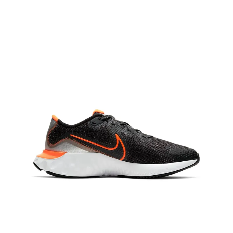 Nike Renew Run Black Total Orange (GS) Black/Chrome/Particle Grey (CT1430-001)