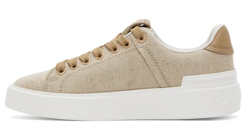 Balmain Beige B-Court Sneakers (YN1VI690TWCL) (3)