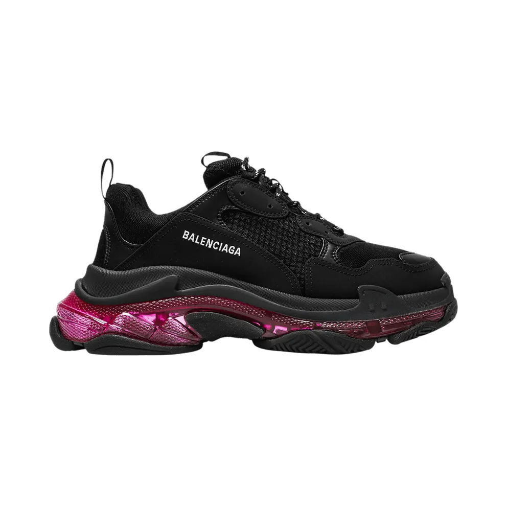 Balenciaga Black and Pink Triple S Sneakers (541624-W2FR1-1053)