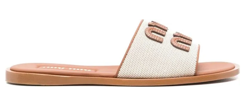 Miu Canvas Sandals Naturale (5XX644 Q1D F062F)