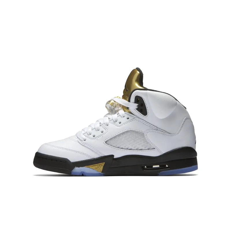 Jordan  5 Retro Olympic 2016 (GS) White/Black-Metallic Gold Coin (440888-133)