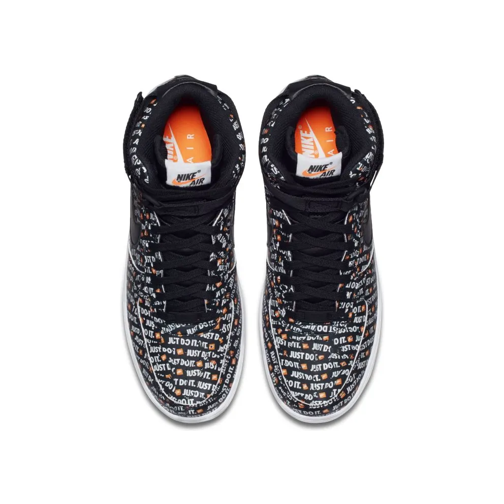 Nike Air Force 1 High Just Do It Pack Black Black/Black-White-Total Orange (AQ9648-001)