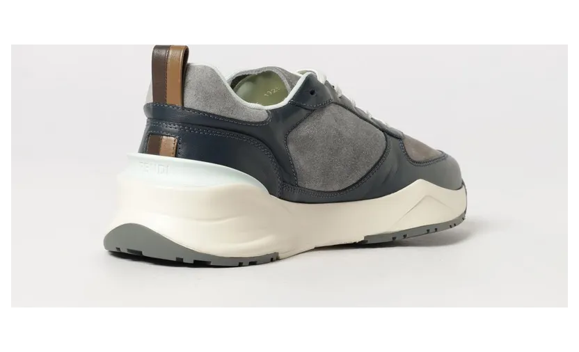 Fendi Flow Low-Top Sneakers in Suede and Smooth Calf Leather Blue (7E1925AY1WF1WPE) (2)