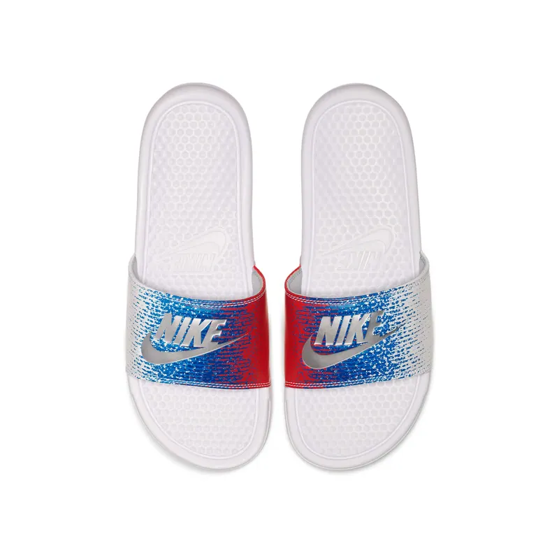 Nike Benassi USA White/Metallic Silver-Speed Red (AQ7983-100)