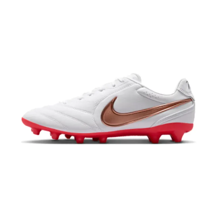Nike Tiempo Ligera Pro Artificial-Grass Low-Top “White / Bright Crimson / Blur” (IO9609-100)