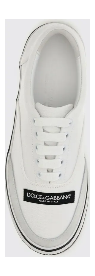 Dolce & Gabbana DG Sailing Low-Top Sneakers in Leather and Cotton Canvas White (CK2399A04588S169) (3)