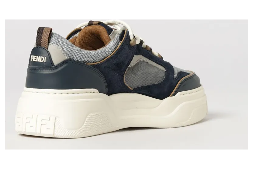 Fendi Force Low-Top Suede Calfskin Trainers with Chunky Sole Blue (7E1929AY1YF1WPM) (2)