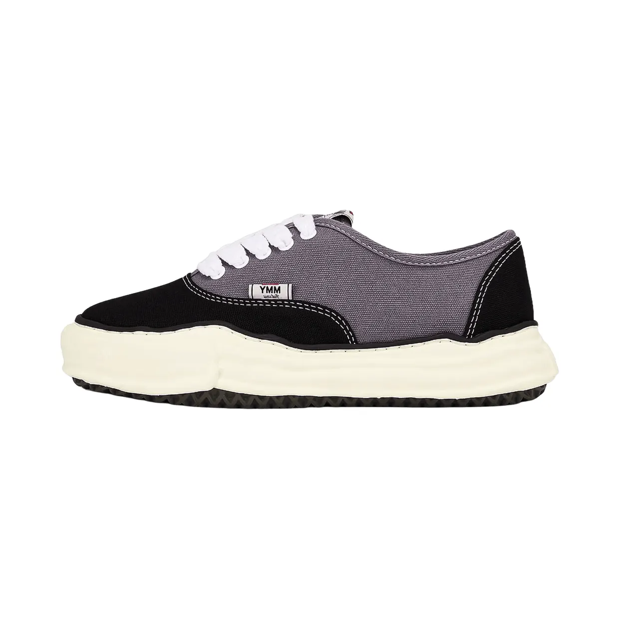 Maison Mihara Yasuhiro Baker OG Sole Bicolor Canvas Low “Black Grey” (A13FW738-BLK)