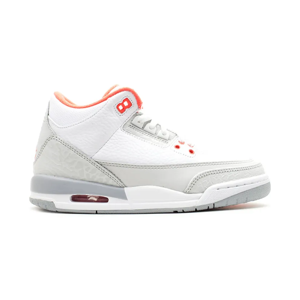 Jordan 3 Retro White Crimson Grey (GS)