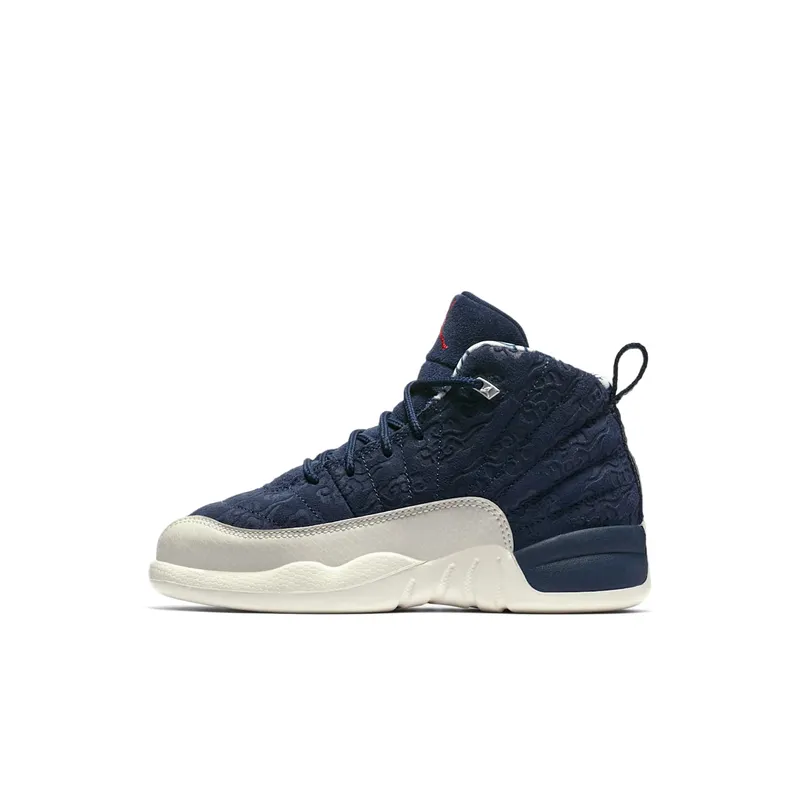 Jordan 12 Retro International Flight (PS) College Navy/University Red-Sail (BV8018-445)