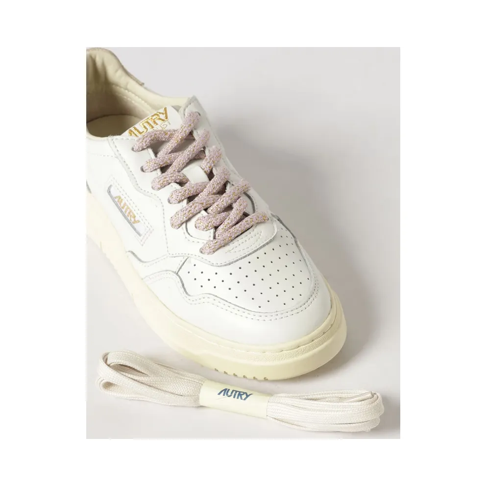 Autry Medalist Low Bicolor Leather with Perforated Toe Yellow Cream (AULWSW04)