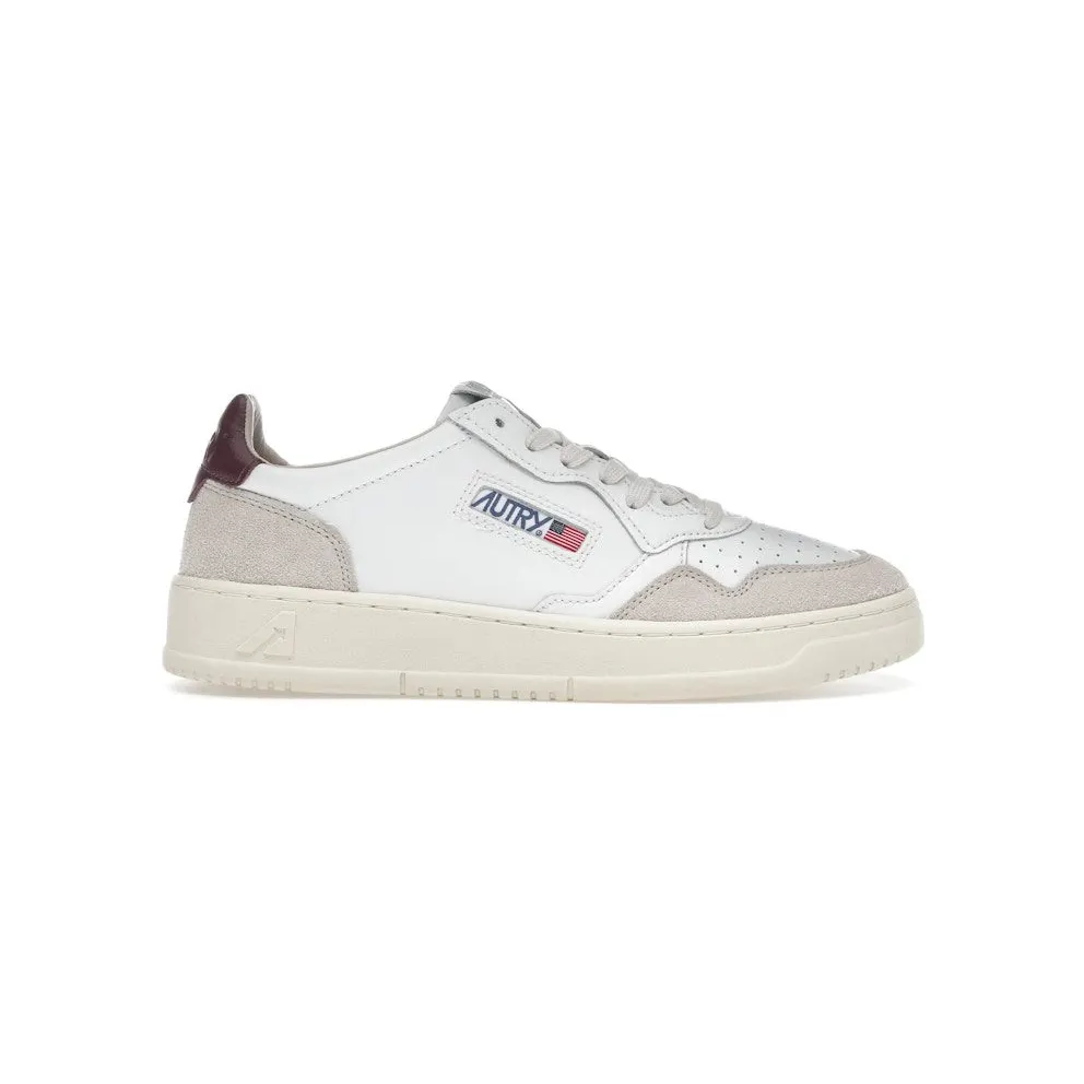 Autry Medalist Leather Low White Burgundy (AULW-LS03)