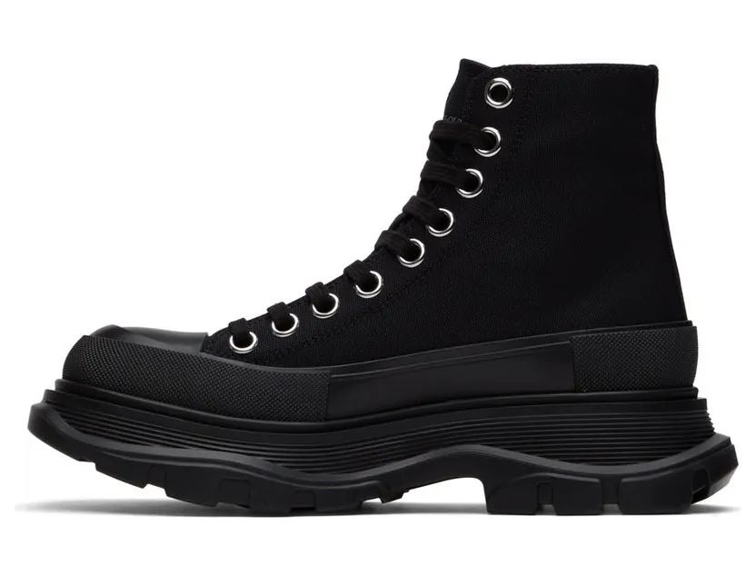 Alexander McQueen Black Tread Slick High-Top Sneakers (697080W4MV2) (3)