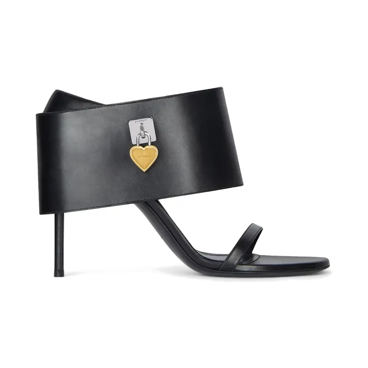Givenchy Shark Lock Heart Sandals Black (BE309WE2CL-001)