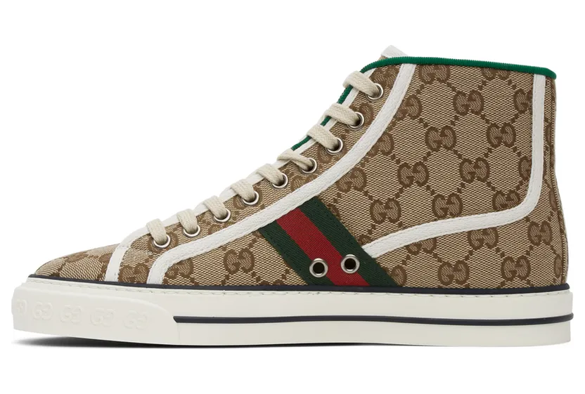 Gucci Beige ‘Gucci Tennis 1977’ High-Top Sneakers (625807 HVK70) (3)