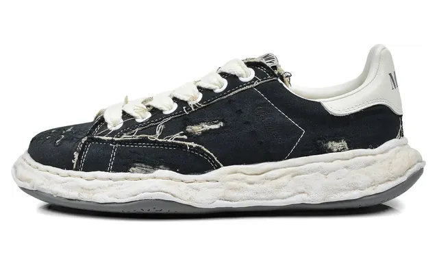 Maison Mihara Yasuhiro Charles OG Sole Ripped-canvas “Black/White” (A16FW716) (3)