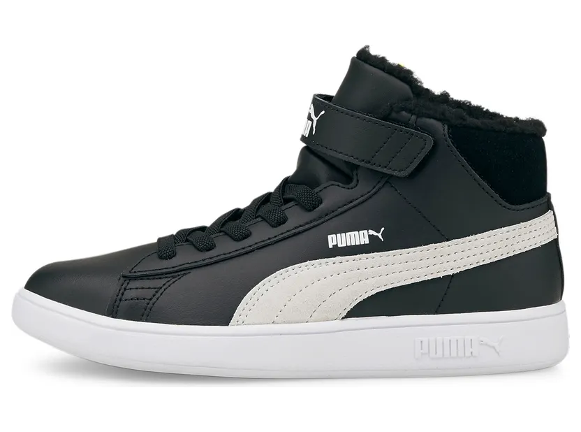 Puma Smash V2 Mid Fur V Wit/Zwart (366896-02)