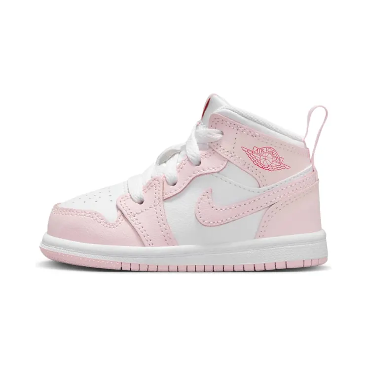 Jordan 1 Mid “Pink Foam / Fire Red / White” (DQ8425-608)
